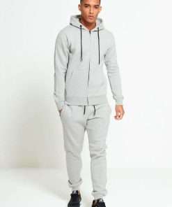 Grey Hooded Men's Tracksuits