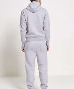 Grey Colour Fleece Joggings Pockets Bottoms Plain Tracksuits For Men's