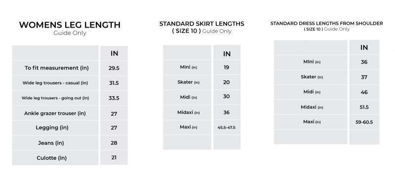 Women Plus Size Charts