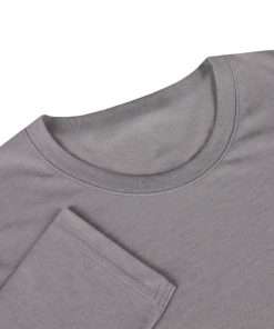 Basic Long Sleeve Polo T shirt Grey Melange Color For Men 1