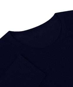 Basic Long Sleeve Polo T shirt Nevy Blue Color For Men 1