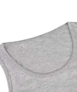 Grey Melange Color Man Round Neck Vest 1