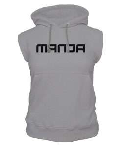 1 Girls Hoodie Pullover Sleeveless Front Grey