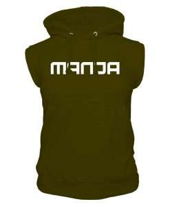 1 Girls Hoodie Pullover Sleeveless Front Khaki Logo