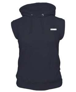 1 Girls Hoodie Pullover Sleeveless Front Navy Logo 1
