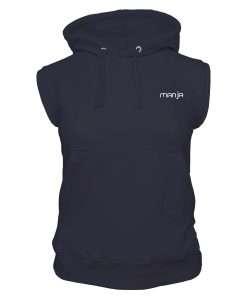 1 Girls Hoodie Pullover Sleeveless Front Navy Logo