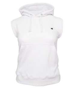 1 Girls Hoodie Pullover Sleeveless Front White 1