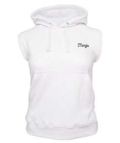 1 Girls Hoodie Pullover Sleeveless Front White