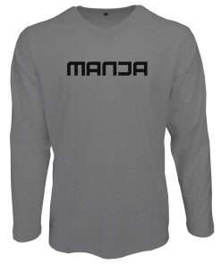 Men_s T-Shirt V-Neck Full Sleeve Grey Logo 5