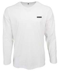 Modern Logo Printed Men's Full Sleeve V-Neck T-Shirt