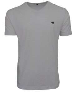 Men_s T-Shirt V-Neck Half Sleeve Grey Logo 1