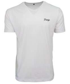 Men_s T-Shirt V-Neck Half Sleeve White Logo 3