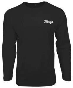 Men_s T-shirt Crewneck Full Sleeve Black Logo 2-min