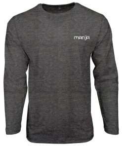 Men_s T-shirt Crewneck Full Sleeve Charcoal Logo 1-min