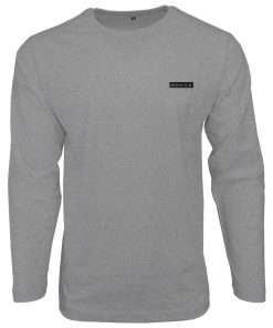Men_s T-shirt Crewneck Full Sleeve Grey Logo 3-min