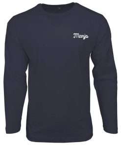 Men_s T-shirt Crewneck Full Sleeve Navy Logo 2-min