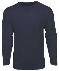 Men_s T-shirt Crewneck Full Sleeve Navy-min