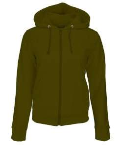 Women_s Hoodie Zipup Full Sleeve Khaki