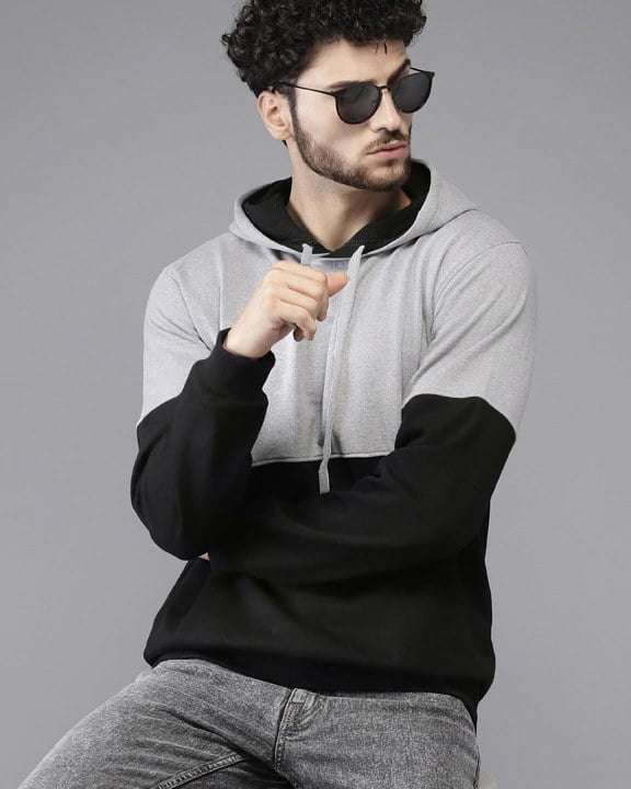 men grey and black pullover hoodie