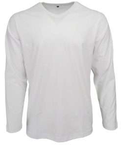 Boys T-Shirt V-Neck Full Sleeve White