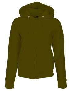 Girls Hoodie Zipup Full Sleeve Khaki