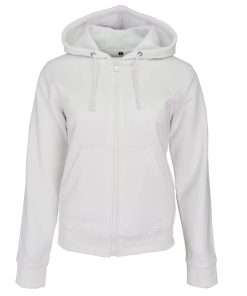 Girls Hoodie Zipup Full Sleeve White
