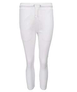 Girls Joggers Open Hem White