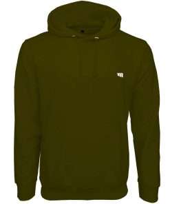 Men Hoodie Pullover Full Sleeve Front Khaki Logo