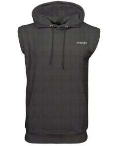 Men_s Hoodie Pullover Sleeveless Front Charcoal Logo