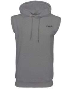 Men_s Hoodie Pullover Sleeveless Front Grey Logo