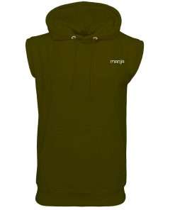 Men_s Hoodie Pullover Sleeveless Front Khaki Logo