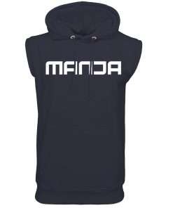 Men_s Hoodie Pullover Sleeveless Front Navy Blue Logo