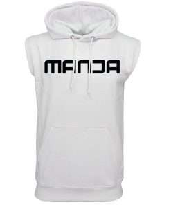 Men_s Hoodie Pullover Sleeveless Front White Logo