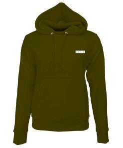 Women Hoodie Pullover Full Sleeve Front Khaki Logo