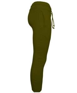 Women Jogger Ribbed Khaki Side