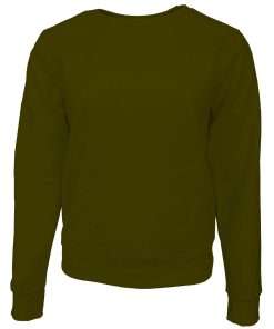 Women Sweatshirt Full Sleeve Front Basic Khaki