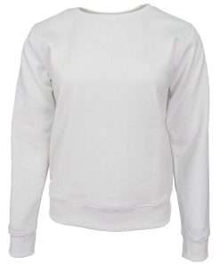 Women Sweatshirt Full Sleeve Front Basic White