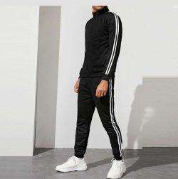 Black Tracksuit With White Stripe For Men Best Sale In The UK