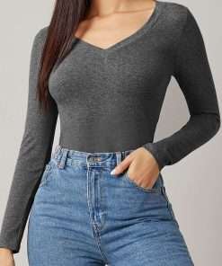 Basic Women’s Full Sleeve V-Neck T-Shirt