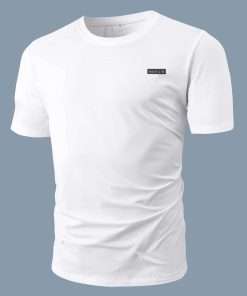 Men Crew Neck Half Sleeve White T-Shirt.jpg 1