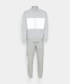 Grey Tracksuit with White Stripe for Men