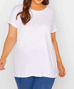 Short Sleeve Cotton Tee for Women White