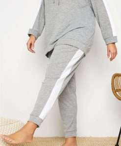 Side Striped Jogger for Women Grey
