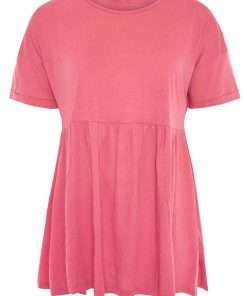 Crew Neck Tunic in Soft Jersey for Women Pink