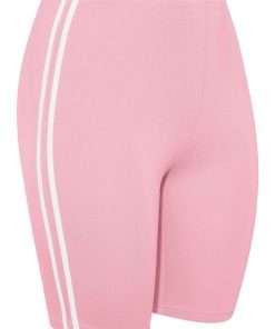 Striped Cycling Shorts for Women Pink Colour