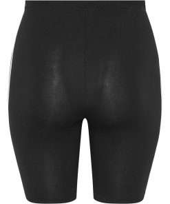 Striped Cycling Shorts for Women Black Colour
