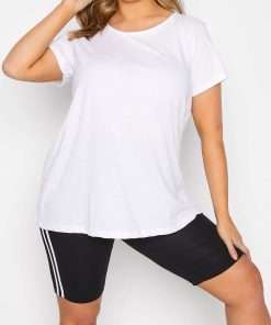 Striped Cycling Shorts for Women Black Colour