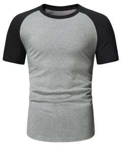 Grey Melange body & black sleeve Raglan Men's T-Shirt