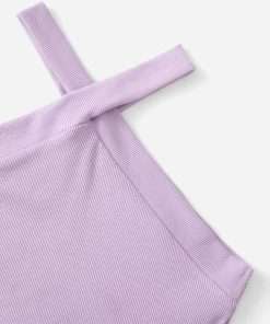 Light Purple Colour Cross neck Crop Top Dresses for Girls