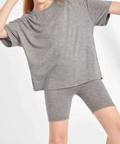 Top And Bottom Set Grey melange